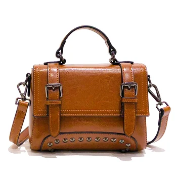 Genuine Leather Women Shoulder Bag Burnished Leather Rivet Handbag Female Crossbody Messenger Bag New Leather Bags For Ladies
Genuine Leather Women Shoulder Bag Burnished Leather Rivet Handbag Female Crossbody Messenger Bag New Leather Bags For Ladies