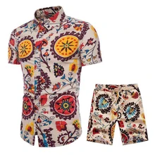 mens beach shorts tracksuits summer floral shirts designer pants suits shirt clothing sets seaside piece dhgate suit 2021 hemp casual