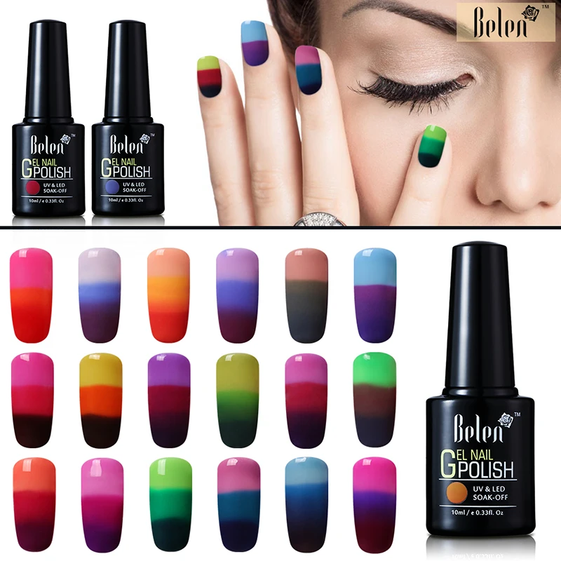 Belen 10ml Gel Varnish Nail Gel Polish Chameleon Thermal Color Changing Gel Lacquer Chameleon Gradient Semi Permanent Gelpolish
Belen 10ml Gel Varnish Nail Gel Polish Chameleon Thermal Color Changing Gel Lacquer Chameleon Gradient Semi Permanent Gelpolish