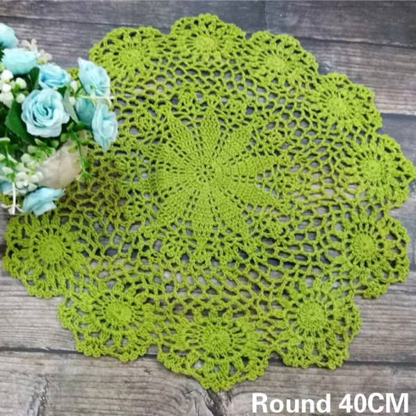 40CM Round Pastoral Green Cotton Fabric Flowers Crochet Placemat Tea Cup Table Cloth Coaster Christmas Wedding Banquet Decor Pad
40CM Round Pastoral Green Cotton Fabric Flowers Crochet Placemat Tea Cup Table Cloth Coaster Christmas Wedding Banquet Decor Pad