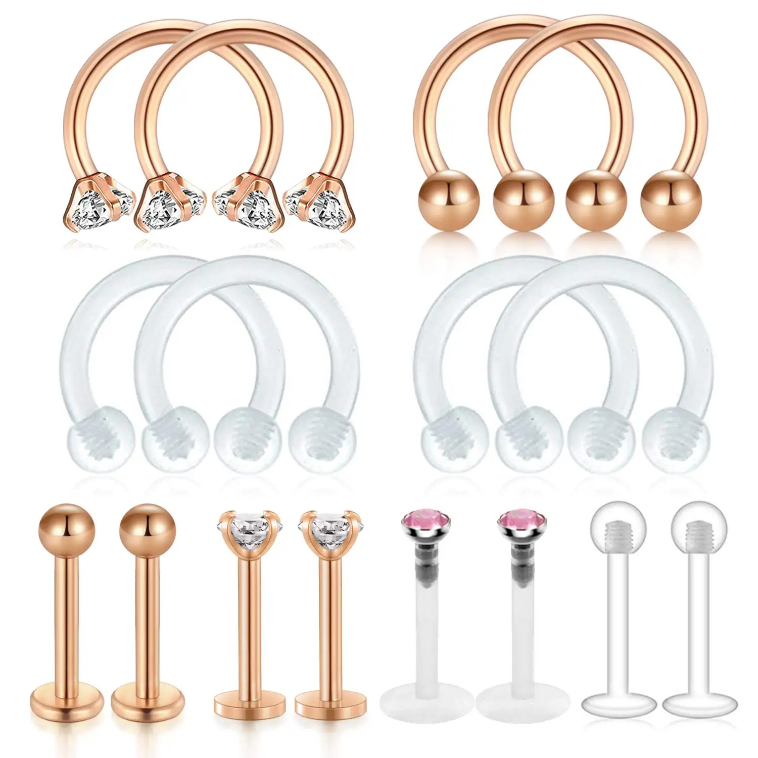JFORYOU 16Pcs 16G Cartilage Tragus Earring Stud Forward-Helix Earrings Lip Labret Medusa Monroe Piercing Ring
JFORYOU 16Pcs 16G Cartilage Tragus Earring Stud Forward-Helix Earrings Lip Labret Medusa Monroe Piercing Ring