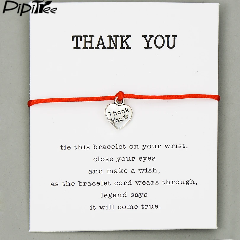 Pipitree Thank You Heart Charm Wish Bracelet Gift Lucky Red String Bracelets for Women Men Kids Lovers Couple Friendship Jewelry
Pipitree Thank You Heart Charm Wish Bracelet Gift Lucky Red String Bracelets for Women Men Kids Lovers Couple Friendship Jewelry