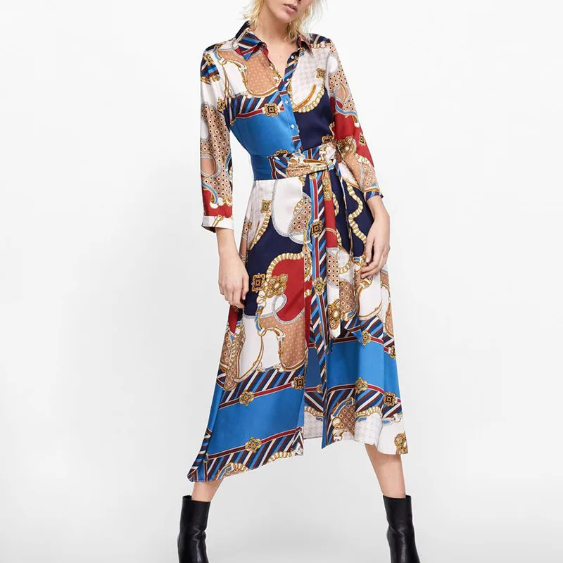 Han Queen Vintage Print Elegant Long Dress Women 2019 Spring Single-breasted Shirt Dresses Waist Swing Vestidos Vintage Dress
Han Queen Vintage Print Elegant Long Dress Women 2019 Spring Single-breasted Shirt Dresses Waist Swing Vestidos Vintage Dress