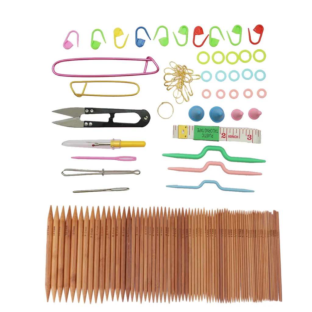132pcs Carbonized Bamboo Double Pointed Knitting Needles with Accessories
132pcs Carbonized Bamboo Double Pointed Knitting Needles with Accessories