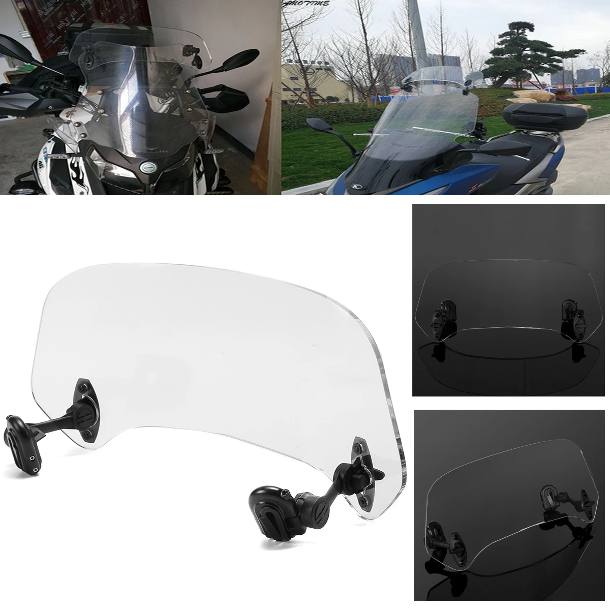 Motorcycle Risen Adjustable Wind Screen Windshield Extension Spoiler Air Deflector Wind Deflector for BMW Kawasaki Yamaha
Motorcycle Risen Adjustable Wind Screen Windshield Extension Spoiler Air Deflector Wind Deflector for BMW Kawasaki Yamaha