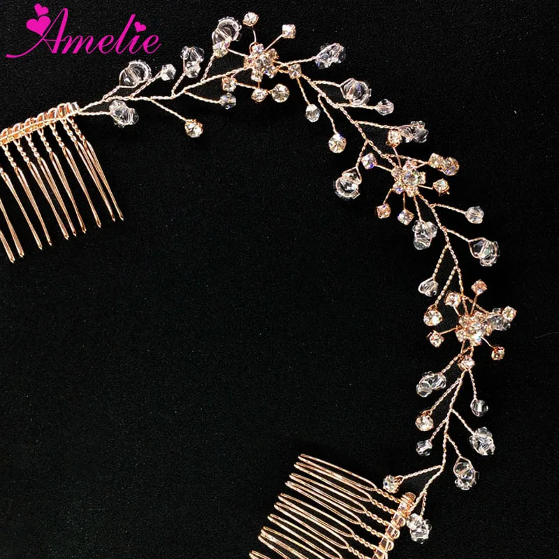 Rose Gold Wedding Dancing Hair Comb Crystal Bridal Hair Vine Blush Headpiece Side Comb Women Headdress Cheap Price
Rose Gold Wedding Dancing Hair Comb Crystal Bridal Hair Vine Blush Headpiece Side Comb Women Headdress Cheap Price
