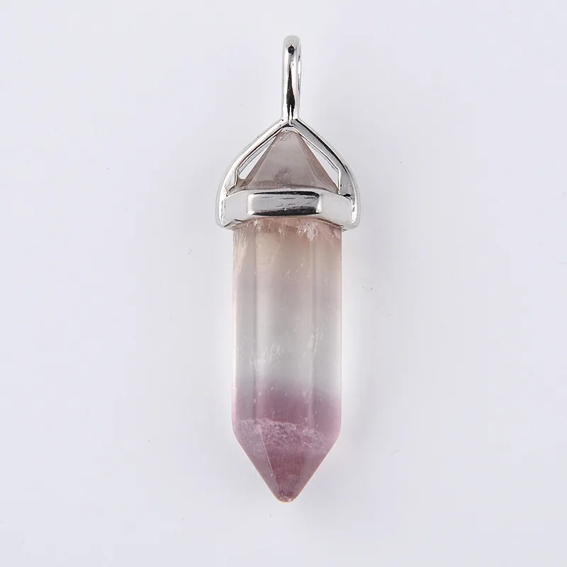 1pcs Bullet Shape Hexagonal Prism Healing Point Natural Fluorite Stone Pendants for Necklaces Summer Jewelry Women Girl Gift
1pcs Bullet Shape Hexagonal Prism Healing Point Natural Fluorite Stone Pendants for Necklaces Summer Jewelry Women Girl Gift
