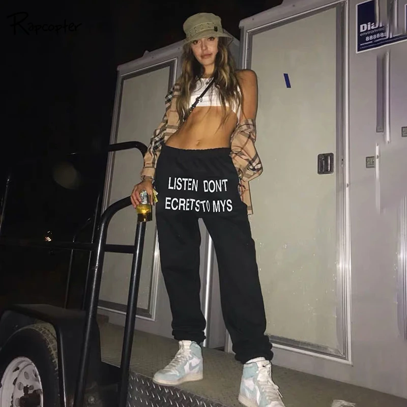 Rapcopter Printed Letter Women Elastic High Waist Pants Loose Cotton Ladies Sports Full Length Korean Casual Fashion Harem Pants
Rapcopter Printed Letter Women Elastic High Waist Pants Loose Cotton Ladies Sports Full Length Korean Casual Fashion Harem Pants