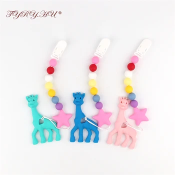 TYRY.HU Original 1x Giraffe Necklace Teether BPA Free Silicone Teether Baby Teething Dummy Chain For Soothe Teething Baby Gums
TYRY.HU Original 1x Giraffe Necklace Teether BPA Free Silicone Teether Baby Teething Dummy Chain For Soothe Teething Baby Gums