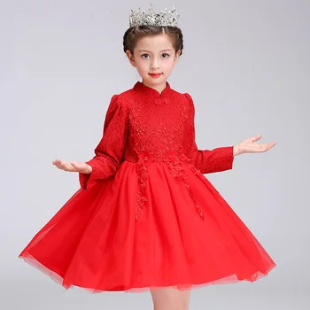 Chinese Style Long Sleeves Winter Red Flower Girls Princess Glitz Dress Kids Baby Clothes Teenager Children Fancy New Year Dress
Chinese Style Long Sleeves Winter Red Flower Girls Princess Glitz Dress Kids Baby Clothes Teenager Children Fancy New Year Dress