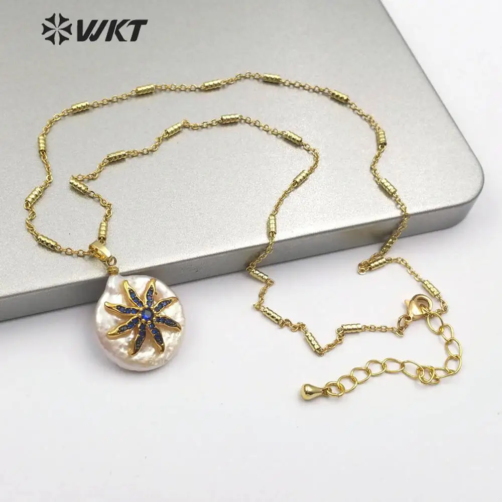 WT-MN953 natural freshwater pearl Necklace with gold Pendant drop shape with stars petals patterns women gold Necklace Jewelry
WT-MN953 natural freshwater pearl Necklace with gold Pendant drop shape with stars petals patterns women gold Necklace Jewelry