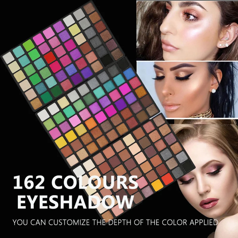 New 162 Colors Eyeshadow Palette Glitter Nude Matte Eye Shadow Waterproof Makeup Cosmetics Eyeshadow Naked Palette TSLM1
New 162 Colors Eyeshadow Palette Glitter Nude Matte Eye Shadow Waterproof Makeup Cosmetics Eyeshadow Naked Palette TSLM1