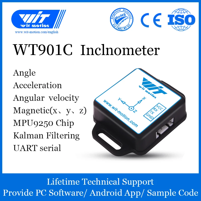WitMotion WT901C High-Precision 9-Axis AHRS Inclinometer Accelerometer+Gyroscope+Angle+Magnet Field(XYZ), Provide PC/Android App
WitMotion WT901C High-Precision 9-Axis AHRS Inclinometer Accelerometer+Gyroscope+Angle+Magnet Field(XYZ), Provide PC/Android App