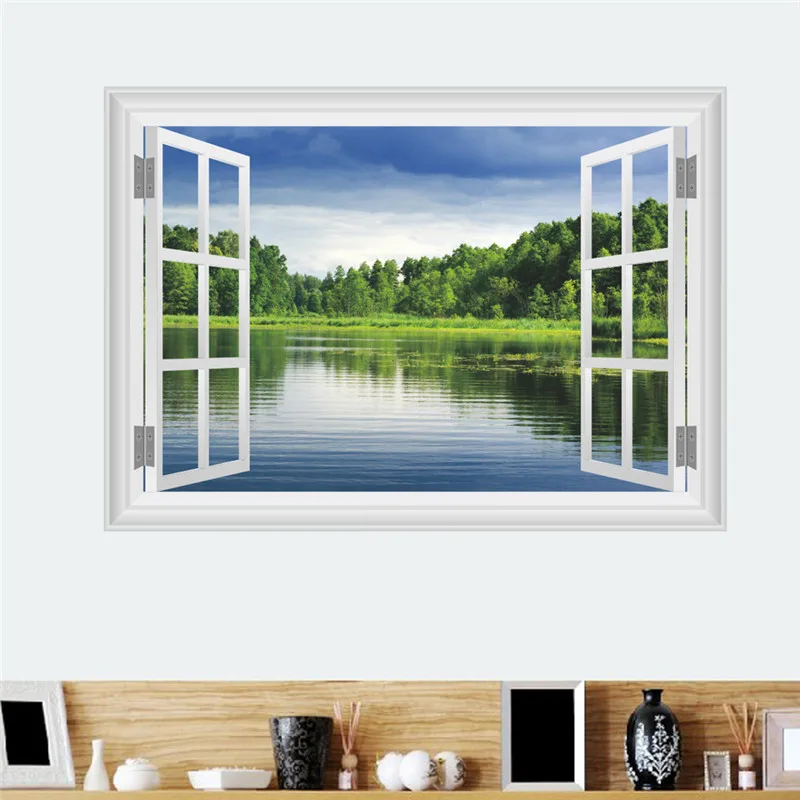 3d Effect Natural Forest Scenery Lake Window Wall Stickers Home Decor Living Room Sofa Tv Background Wall Decals Pvc Mural Art
3d Effect Natural Forest Scenery Lake Window Wall Stickers Home Decor Living Room Sofa Tv Background Wall Decals Pvc Mural Art