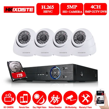 HKIXDISTE 4CH HD 5MP Home Security Cameras System With Hard Drive and 4Pcs 5.0MP 2560*1920p Indoor Outdoor Dome CCTV Cameras Kit
HKIXDISTE 4CH HD 5MP Home Security Cameras System With Hard Drive and 4Pcs 5.0MP 2560*1920p Indoor Outdoor Dome CCTV Cameras Kit