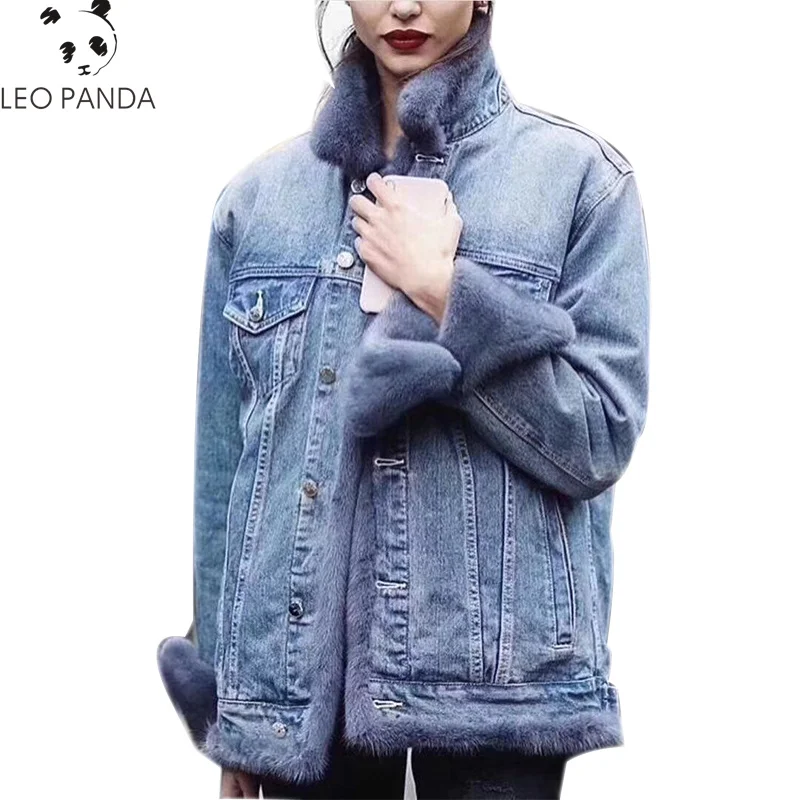 Women Superior quality Down Coats Lady Long Sleeve Mink Fur Denim Jackets 2018 Winter Autumn Fashion Warm Windproof Overcoat
Women Superior quality Down Coats Lady Long Sleeve Mink Fur Denim Jackets 2018 Winter Autumn Fashion Warm Windproof Overcoat