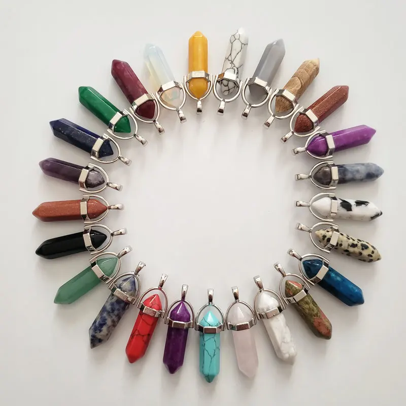 Wholesale 24pcs/lot Fashion Quality assorted natural stone crystal pillar charm chakra Pendants & necklaces for making Jewelry
Wholesale 24pcs/lot Fashion Quality assorted natural stone crystal pillar charm chakra Pendants & necklaces for making Jewelry