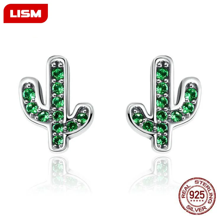 Hot Sale 925 Sterling Silver Dazzling Green Cactus Crystal Stud Earrings for Women Authentic Silver Jewelry Bijoux
Hot Sale 925 Sterling Silver Dazzling Green Cactus Crystal Stud Earrings for Women Authentic Silver Jewelry Bijoux