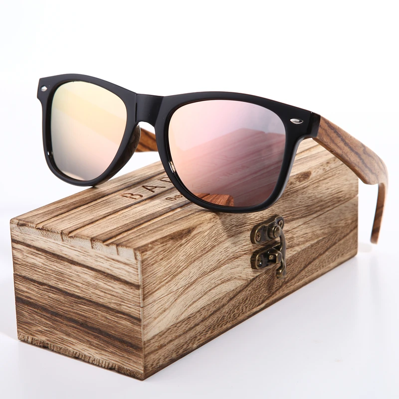 BARCUR Sunglasses Polarized Zebra Wood Glasses Hand Made Vintage BC8720 BARCUR Sunglasses Polarized Zebra Wood Glasses Hand Made Vintage BC8720