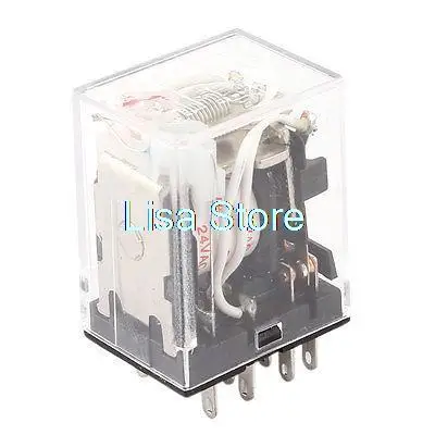 

HH54PL DC 24V Coil 14 Pins 4PDT Red LED Indicator Light Power Relay