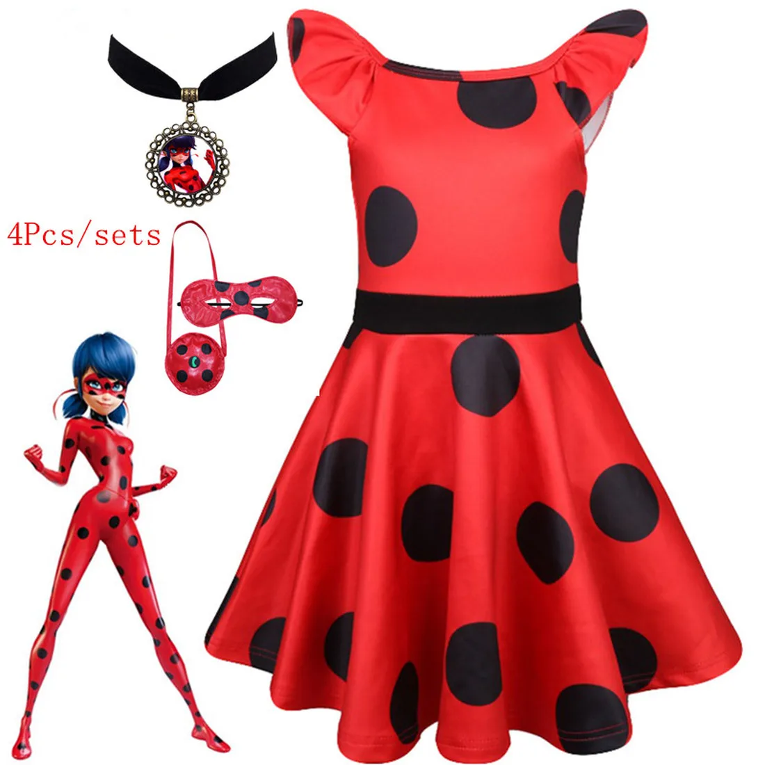 2019 Summer girls Dresses birthday Party Dress Moana Ladybug dots clothing Kids Christmas gift Pretty Costume necklace+bag+toy
2019 Summer girls Dresses birthday Party Dress Moana Ladybug dots clothing Kids Christmas gift Pretty Costume necklace+bag+toy