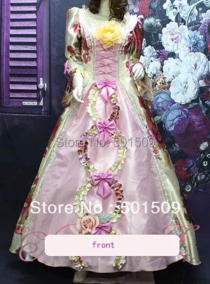 Medieval Renaissance gown rose flower pink princess dresses costume Victorian Gothic/Marie Antoinette/ war Colonial Belle Ball
Medieval Renaissance gown rose flower pink princess dresses costume Victorian Gothic/Marie Antoinette/ war Colonial Belle Ball