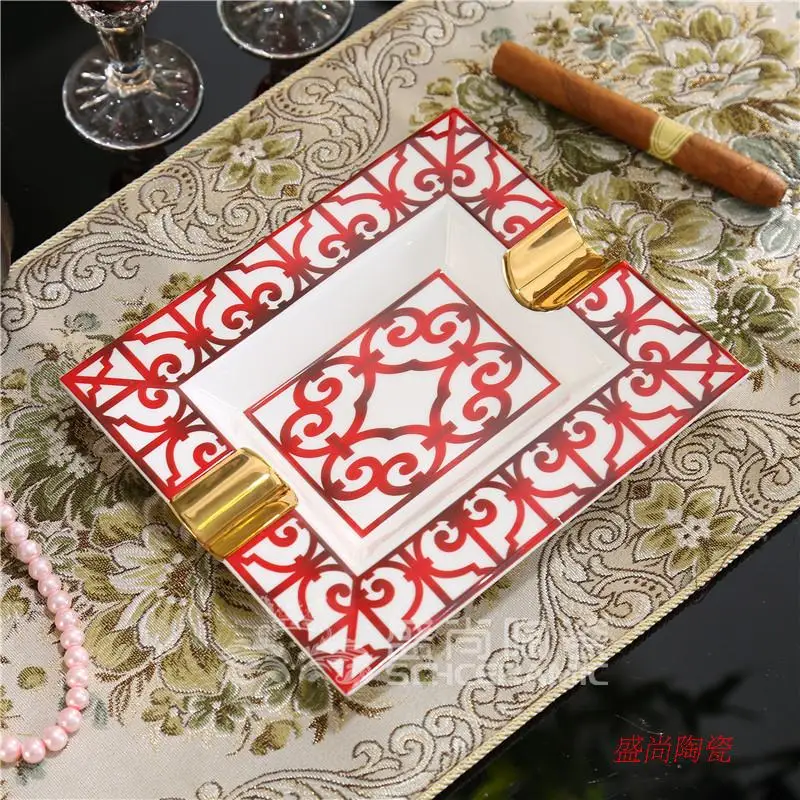 Ceramic 2 Holder Rectangular Cigar Art Ashtray Luxury Living Room Smoke Cup Fashion Home Accessories KTV Bar Decor Gift R755
Ceramic 2 Holder Rectangular Cigar Art Ashtray Luxury Living Room Smoke Cup Fashion Home Accessories KTV Bar Decor Gift R755
