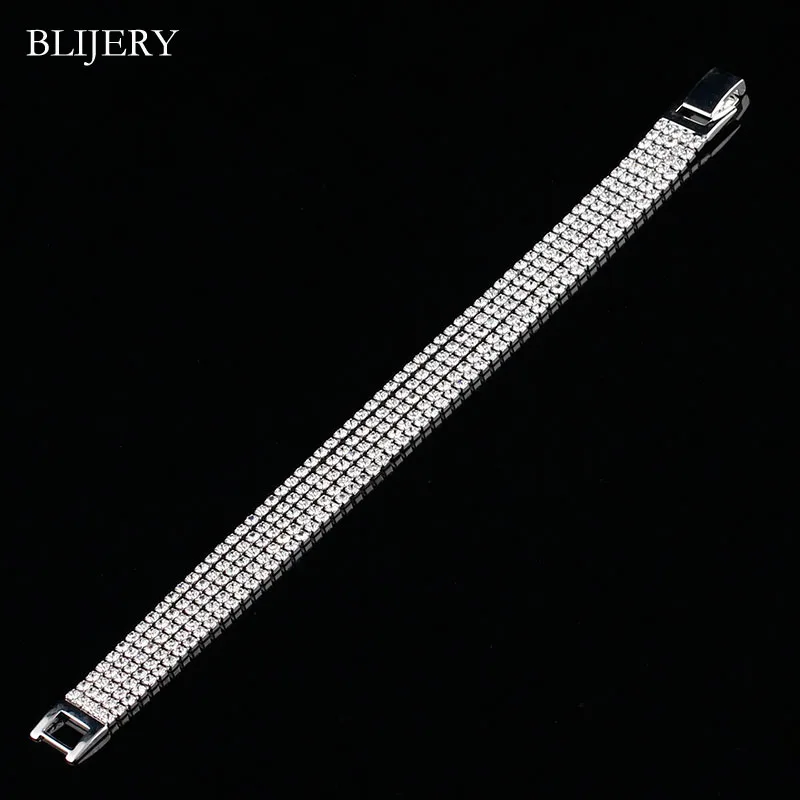 BLIJERY 5 Rows Rhinestone Crystal Bracelet for Women Silver Color Bridal Bracelets & Bangles Femme Pulseras Wedding Jewelry
BLIJERY 5 Rows Rhinestone Crystal Bracelet for Women Silver Color Bridal Bracelets & Bangles Femme Pulseras Wedding Jewelry