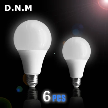 

6pcs E27 Bombillas LED Bulb 3W 5W 7W 12W 15W Lampada Lamp AC 220V-240V High Brightness Spotlight Bulb SMD2835 Cold White Ampoule