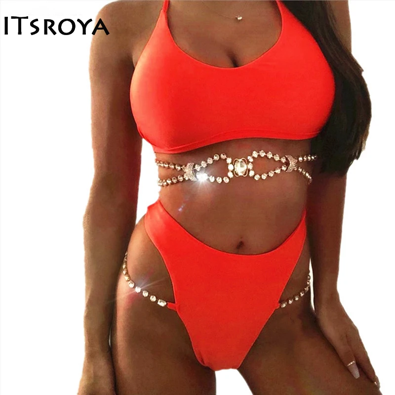 Itsroya Women Crystal Luxurious Swimsuit Bikins Swim Suit High Waist Bilateral Crystal Chain Sexy Bathing Suit DIY Crystal Chain
Itsroya Women Crystal Luxurious Swimsuit Bikins Swim Suit High Waist Bilateral Crystal Chain Sexy Bathing Suit DIY Crystal Chain