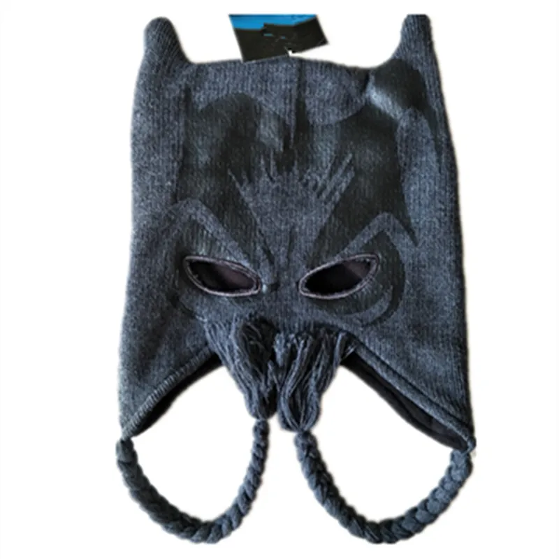 Cartoon anime Cotton knitting Super Hero Bat man Cap Cosplay Bat face mask autumn winter Soft Warm hat fit for Adult Kid Party
Cartoon anime Cotton knitting Super Hero Bat man Cap Cosplay Bat face mask autumn winter Soft Warm hat fit for Adult Kid Party