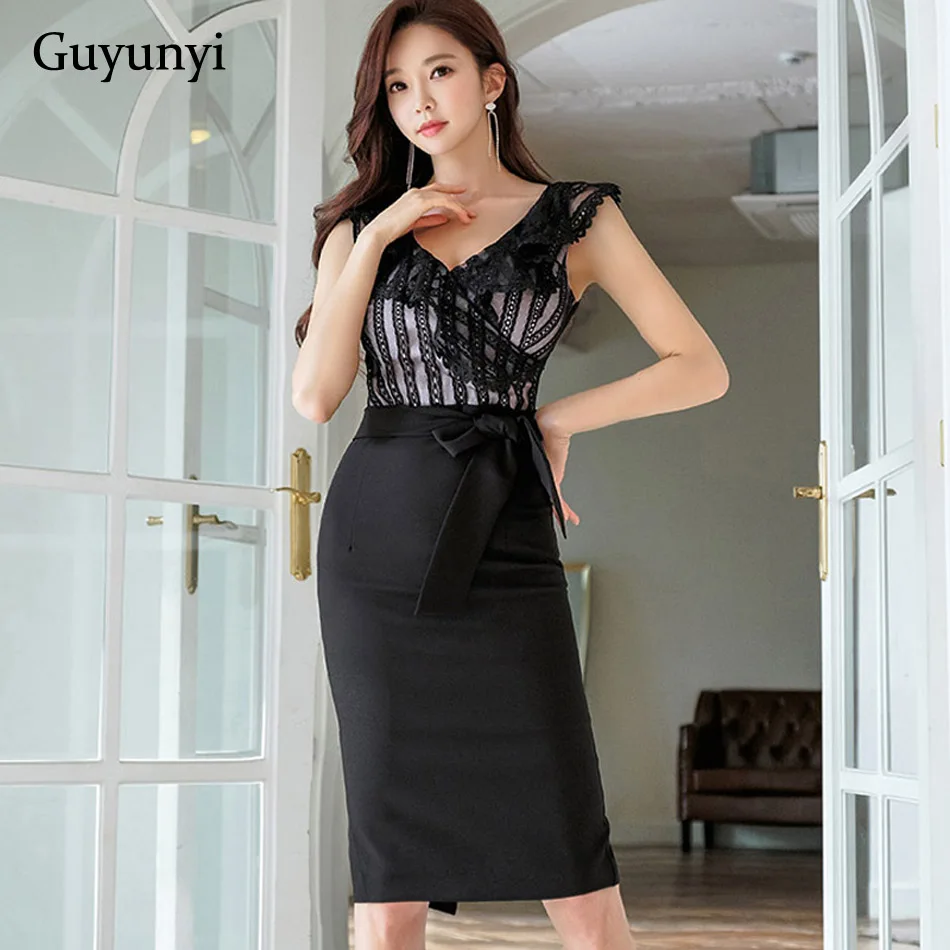 Black Office Lady Pencil Dress 2019 Summer Small Sexy V-Neck Lace Sleeveless High Waist Elegant Party Women's Dresses
Black Office Lady Pencil Dress 2019 Summer Small Sexy V-Neck Lace Sleeveless High Waist Elegant Party Women's Dresses