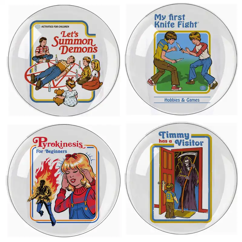 satan brooches evil children demons ritual scary badge horror