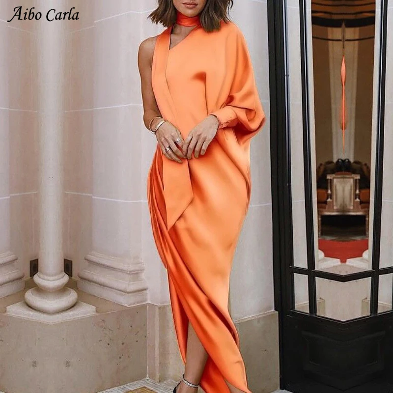 Women Off Shoulder Club Wear Party Dress One Sleeve Wrap Asymmetrical Lantern Sleeve Halter Maxi Dresses vestidos de fiesta
Women Off Shoulder Club Wear Party Dress One Sleeve Wrap Asymmetrical Lantern Sleeve Halter Maxi Dresses vestidos de fiesta