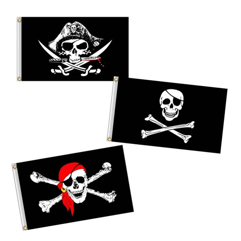 

Pirate Flag 60x90cm Calico Flag Halloween Jolly Roger Skull Flag Polyester Banner Flags And Banners Home Decor