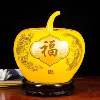 Jingdezhen ceramic Apple Storage Tank Vase Chinese Home Living Room Decorations Large Ornaments jar decoration vase yellow
Jingdezhen ceramic Apple Storage Tank Vase Chinese Home Living Room Decorations Large Ornaments jar decoration vase yellow