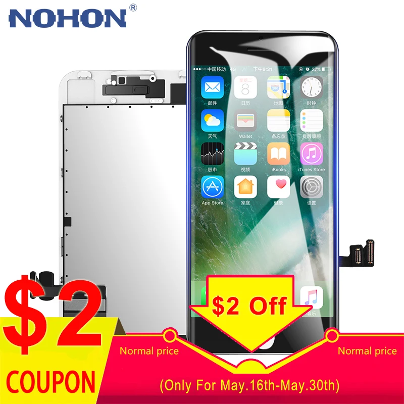 NOHON LCD Display Touch Screen Digitizer Assembly For iPhone 6 6S 7 Replacement with 3D Force LCDs Panel + Free Repair Tools
NOHON LCD Display Touch Screen Digitizer Assembly For iPhone 6 6S 7 Replacement with 3D Force LCDs Panel + Free Repair Tools
