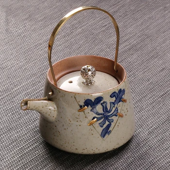Yixing Teapot Antique Teapot Ceramic Retro Tea Maker Household Copper Pot Infuser Japanese Kung Fu tea set Tea kettle JJ439
Yixing Teapot Antique Teapot Ceramic Retro Tea Maker Household Copper Pot Infuser Japanese Kung Fu tea set Tea kettle JJ439