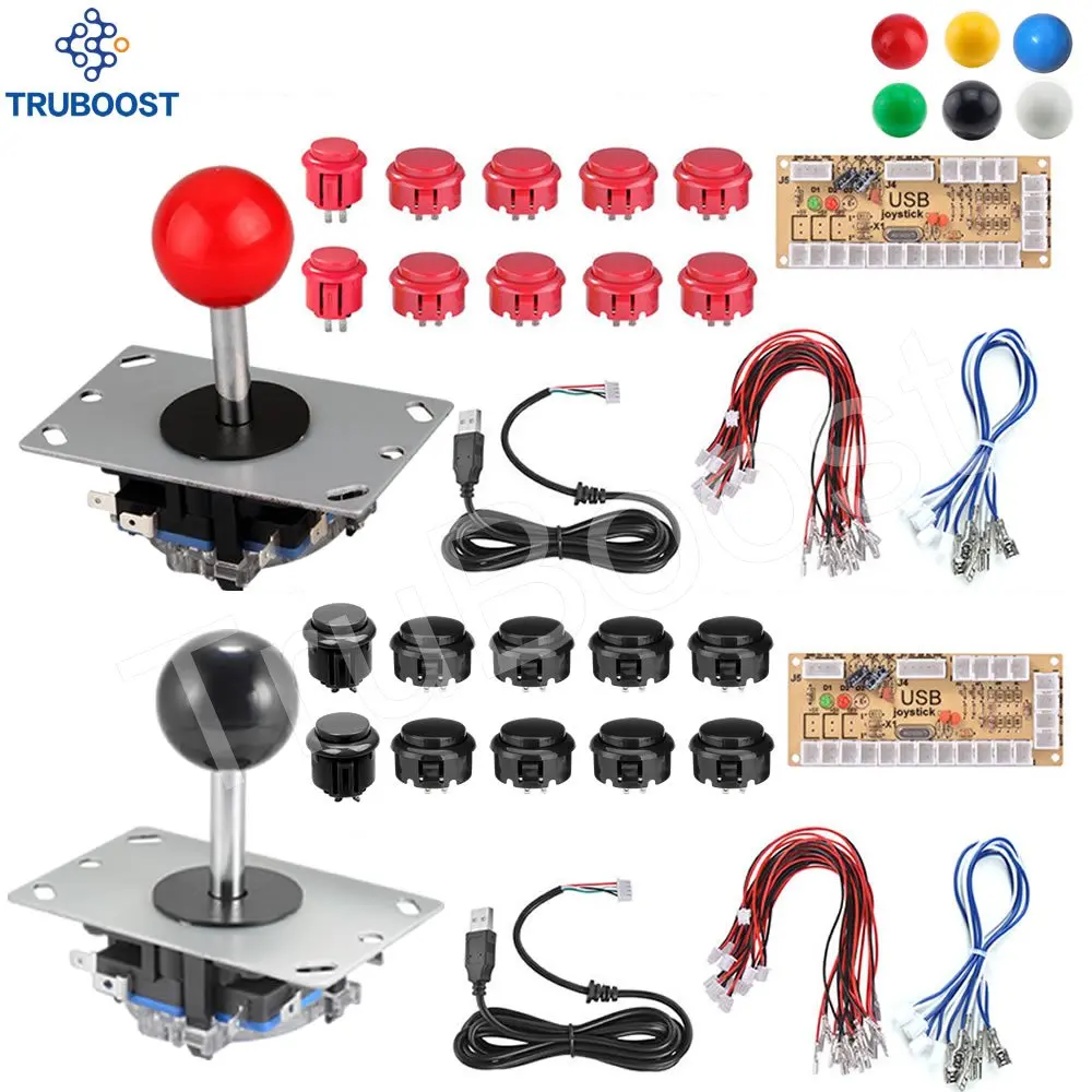 2 Players 2Pin DIY Arcade Game Joystick Kits Arcade Buttons + USB Controller Joystick Cables Arcade Game Parts Color Mixing
2 Players 2Pin DIY Arcade Game Joystick Kits Arcade Buttons + USB Controller Joystick Cables Arcade Game Parts Color Mixing
