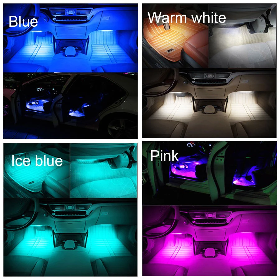 Possbay Romantic Color Car Truck 12v 9 Led Strip Interior Floor