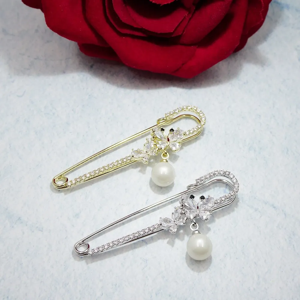 New Fashion Cubic Zircon Butterfly Brooches Women Men Simulated Pearl Brooch Scarf Pins Wedding Korean Jewelry Party Gift
New Fashion Cubic Zircon Butterfly Brooches Women Men Simulated Pearl Brooch Scarf Pins Wedding Korean Jewelry Party Gift
