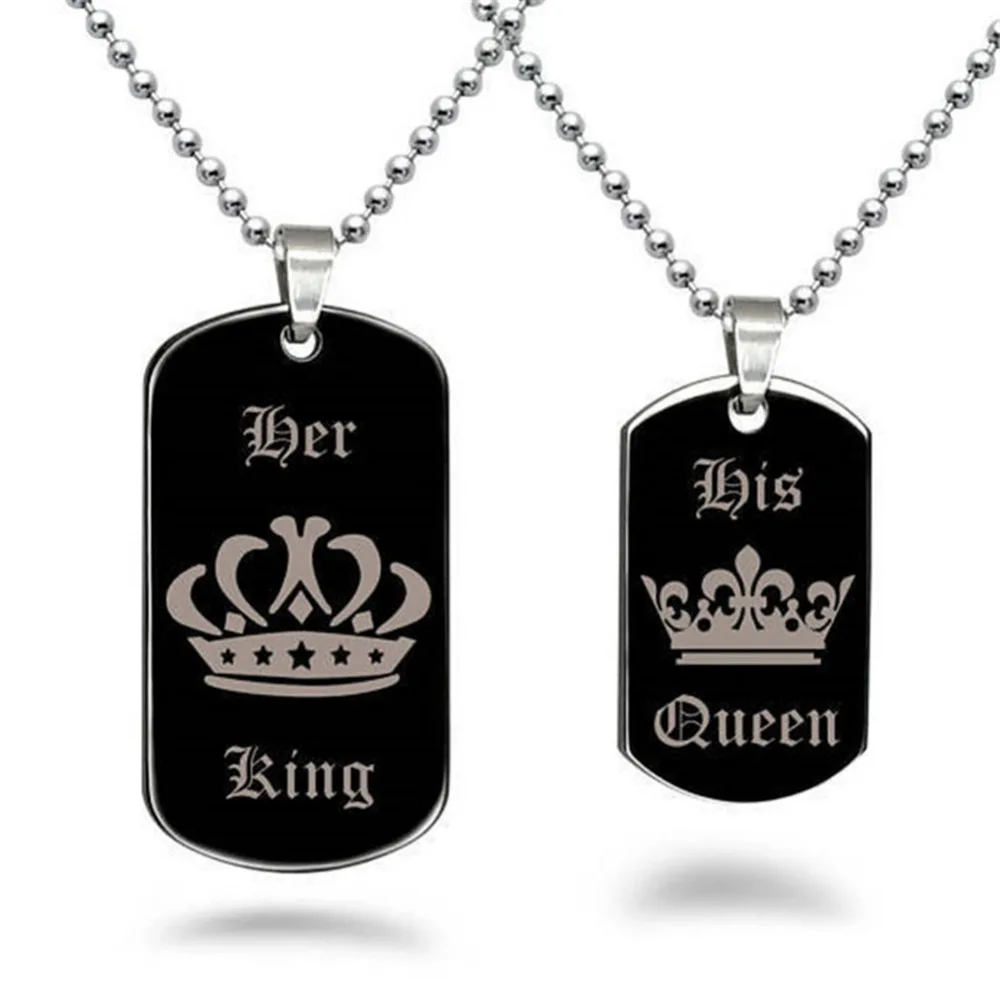 Your King Your Queen Couple Jewelry Crown Dog Tag stainless steel Pendant Necklace Valentine Gift
Your King Your Queen Couple Jewelry Crown Dog Tag stainless steel Pendant Necklace Valentine Gift