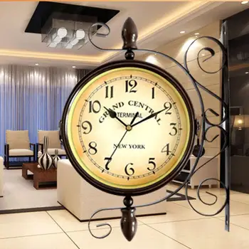 17mm/0.67inch Europe Double Face Wrought Iron Wall Clock Antique Style Vintage Large Clocks Home Decoration Wall Clock
17mm/0.67inch Europe Double Face Wrought Iron Wall Clock Antique Style Vintage Large Clocks Home Decoration Wall Clock