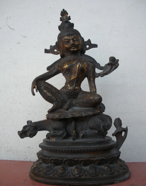 bi002536 12"Tibet Buddhism Temple old Bronze White Tara Goddess on dragon beast Statue
bi002536 12"Tibet Buddhism Temple old Bronze White Tara Goddess on dragon beast Statue