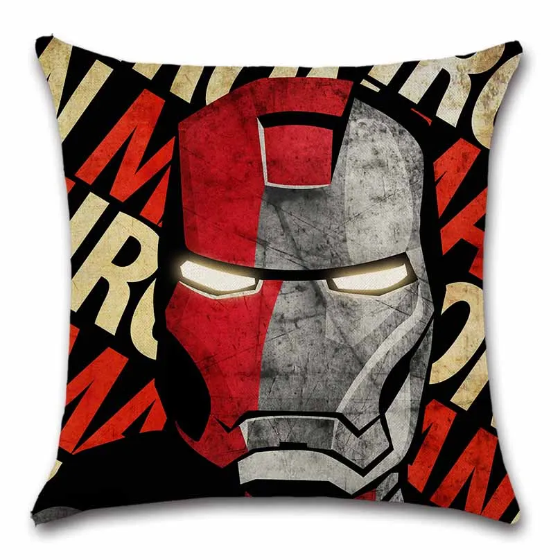 Comic Avengers Iron man cushion cover Decor Chair sofa seat car shop Decoration Home house bedroom kids friend gift pillowcase
Comic Avengers Iron man cushion cover Decor Chair sofa seat car shop Decoration Home house bedroom kids friend gift pillowcase