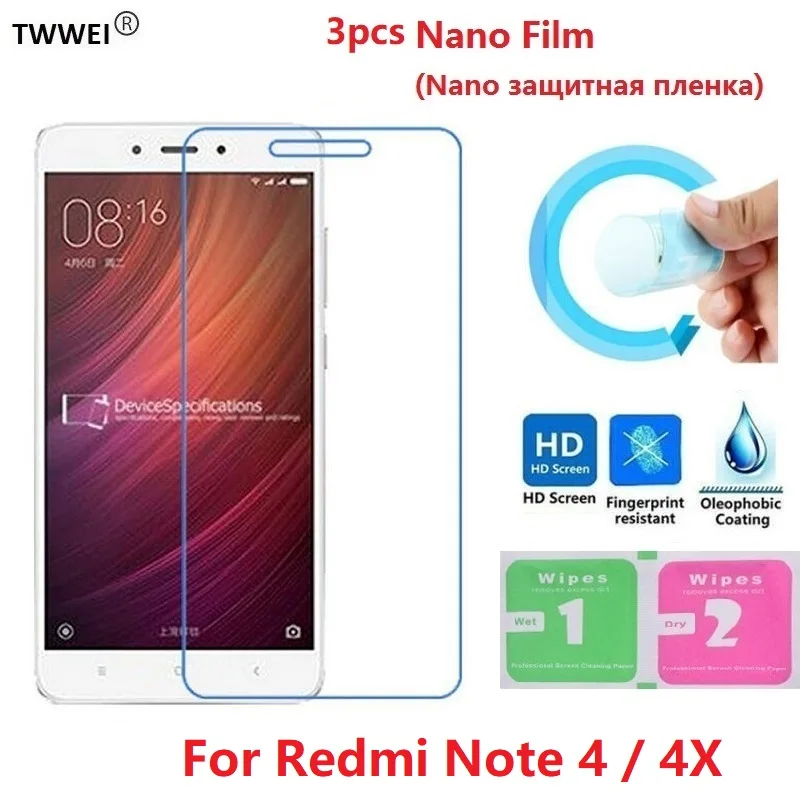 3 шт. Redmi Note 4 4X Защитная пленка для экрана Xiaomi Global (не стекло) | Мобильные телефоны и