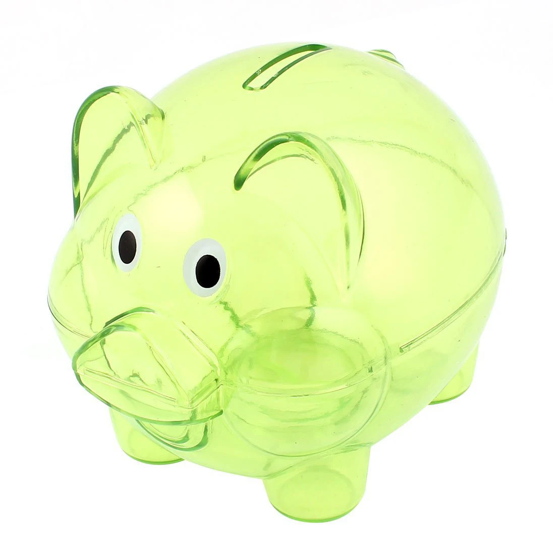 Image Plastic Collectible Piggy Bank Coin Savings Money Cash Box Clear Green