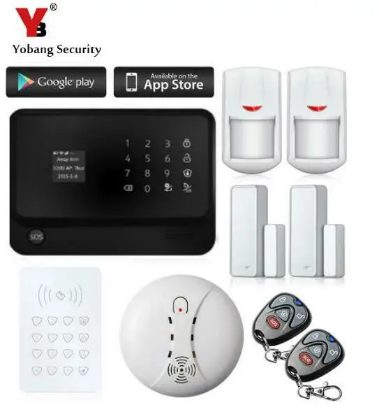 Yobang Security Wifi Wireless GSM Alarm mobile call gsm alarm system Alarmas LCD Keyboard Door Winodw PIR Sensor | Безопасность и