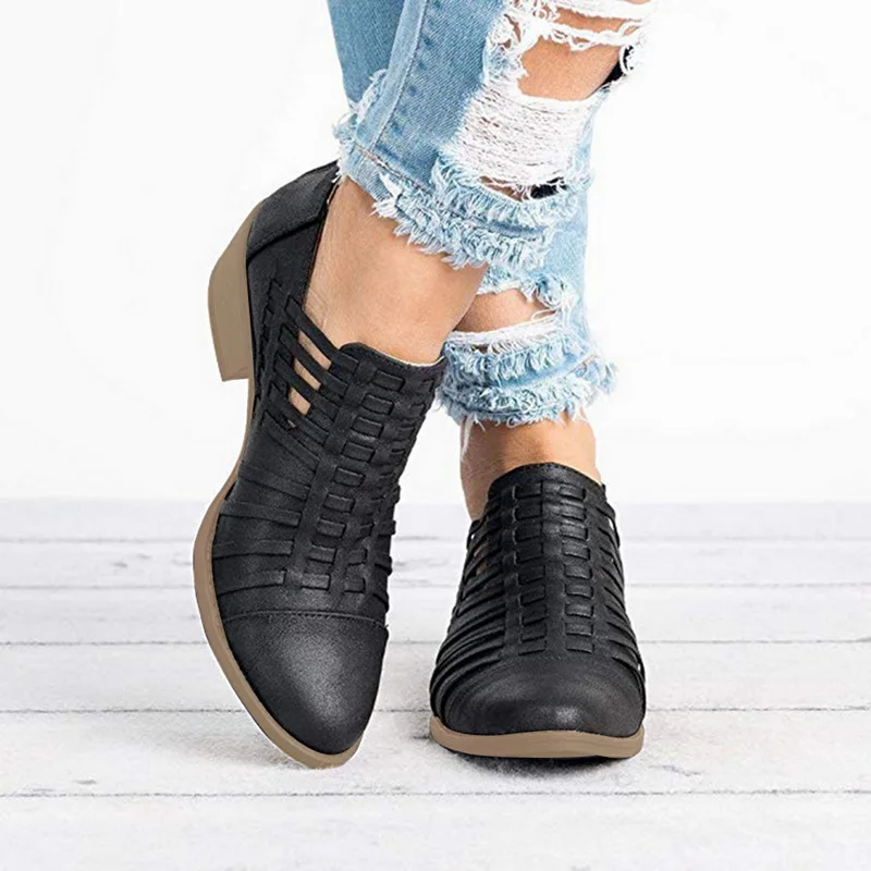 Oeak drop shipping 2019 Women's boots Casual Ankle Boots Cut Out Slip On Low Heel Short Boots Slip on 3 cm hot sale
Oeak drop shipping 2019 Women's boots Casual Ankle Boots Cut Out Slip On Low Heel Short Boots Slip on 3 cm hot sale