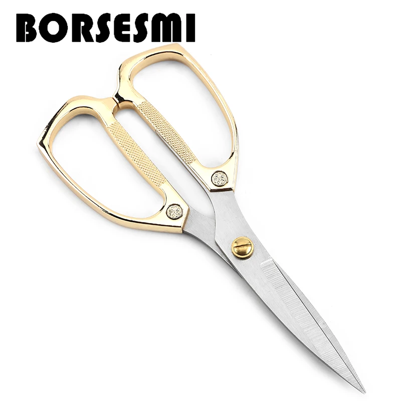 High quality stainless steel household scissors Metal Office scissors Gold Sewing Scissors cooking gadgets sharp creative 192mm 
High quality stainless steel household scissors Metal Office scissors Gold Sewing Scissors cooking gadgets sharp creative 192mm